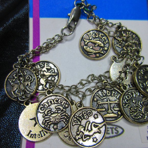 Zodiac Signs Charm Jewelry Bracelet Adjustable Lobster Claw Clasp - Picture 3 of 7